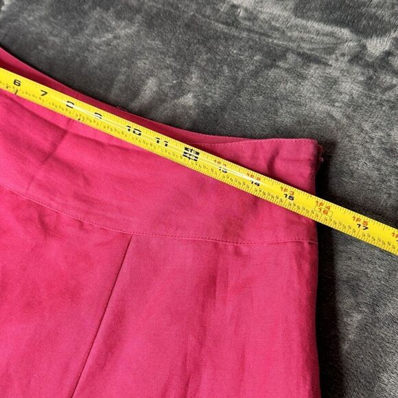 Retro Sz 10 Y2K Hot Pink Prairie Floral Cottage Core Flowy Skirt A Bell Lined - Picture 12 of 13